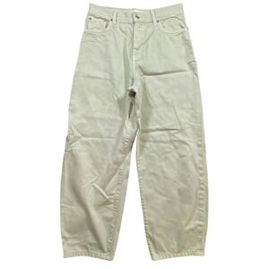 MNG Antonela Wide Leg  Barrel Style Jeans Light Green Denim Women's Size 6